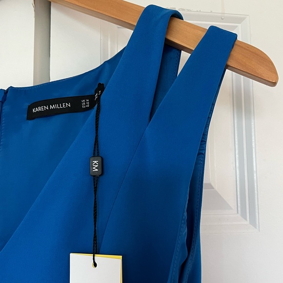 Stunning NWT sapphire blue with sash/belt and flattering high- lo cut - Picture 5 of 7